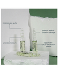 Benefits infographic for Janssen Cosmetics Detox Fluid Ampoules highlighting refreshed, revitalized-looking skin.
