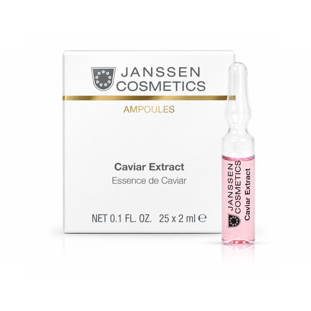 Janssen Cosmetics Caviar Extract ampoules and packaging on a white background