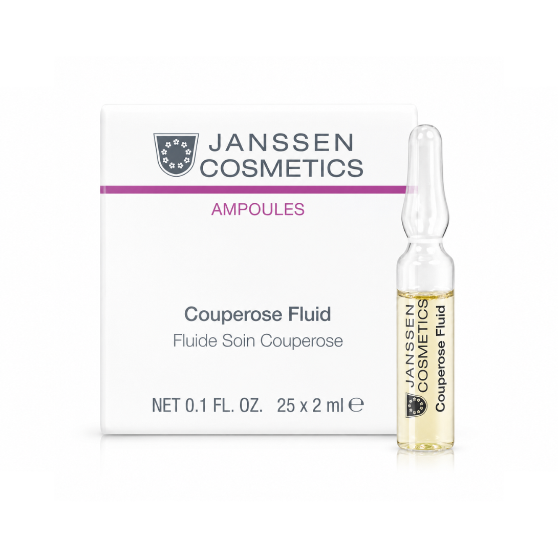 Janssen Cosmetics Couperose Fluid ampoules packaging on a white background