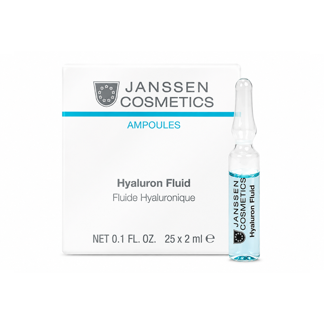 Janssen Cosmetics Hyaluron Fluid ampoules packaging on a white background
