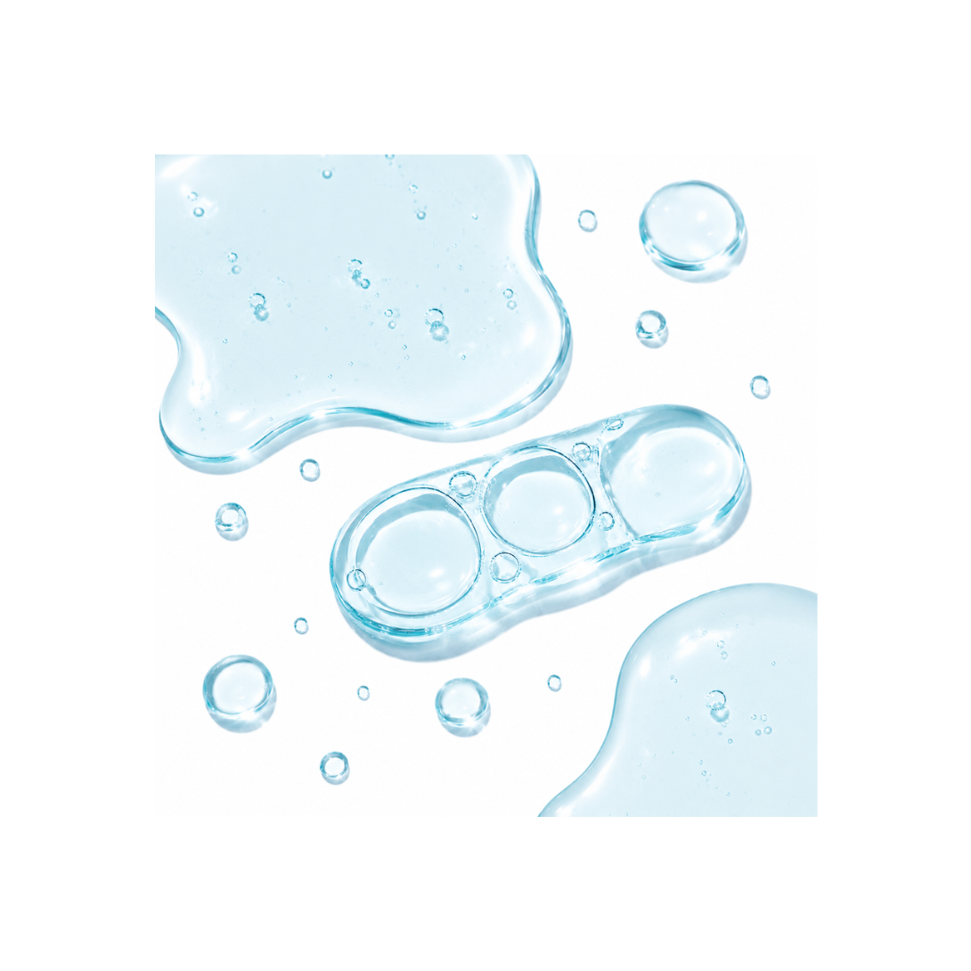 Hyaluron Fluid droplets and liquid shapes on a white background